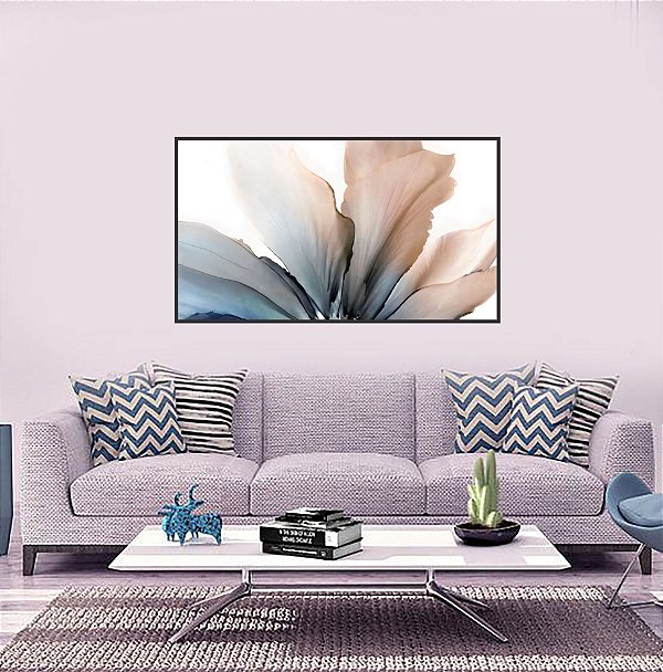 QUADRO PÉTALAS ORGÂNICAS - MOLDURA PRETA