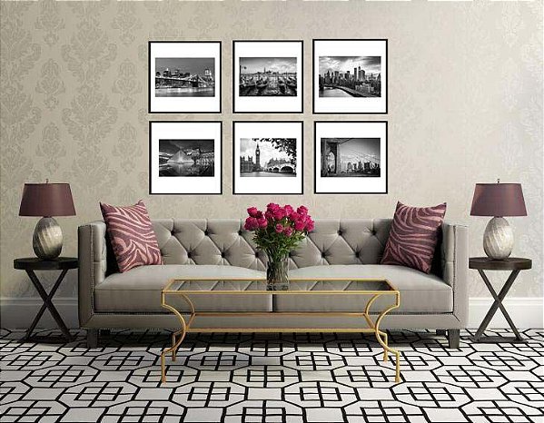 QUADROS COLEÇÃO CENAS URBANAS 43 x 43 cm CADA QUADRO