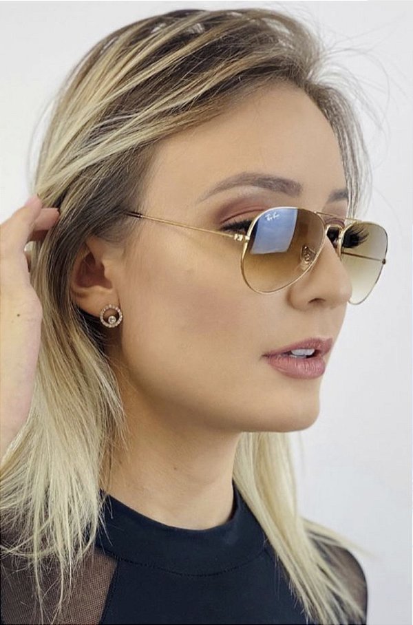 Óculos Ray-Ban Aviador RB3026 Lente Marrom Degradê Feminino/Masculino