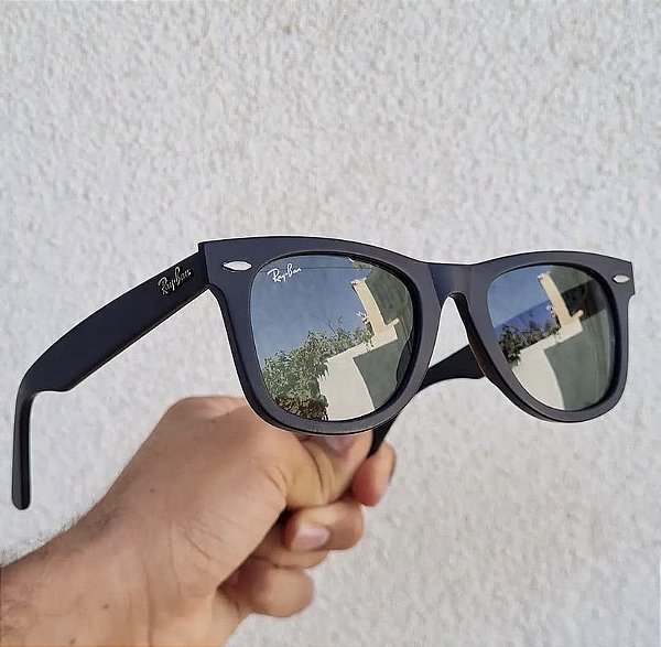 Óculos de Sol Ray-Ban Wayfarer Rb2140 Fosco Emborrachado Masculino Lançamento