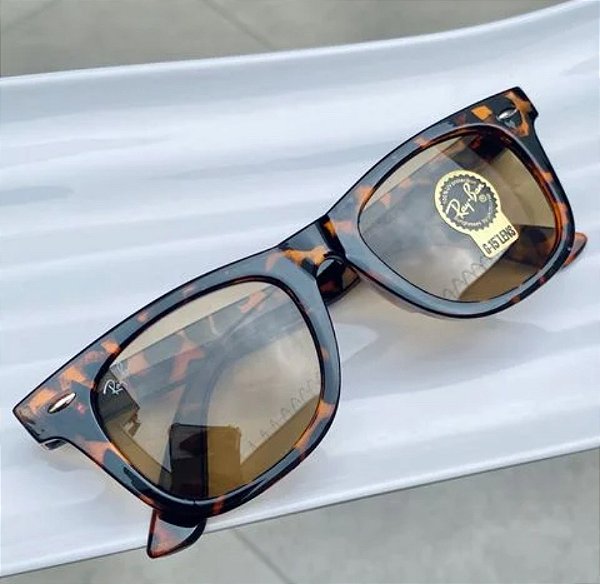 Óculos de Sol Ray-Ban Wayfarer Inclinado Onça Feminino Lançamento