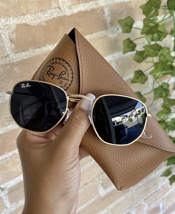 Óculos de Sol Ray-Ban Hexagonal 3548N lente Preto Lente Cristal Feminino/Masculino - Proteção UV400