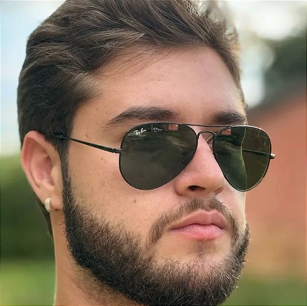 Óculos de Sol Ray-Ban Aviador Preto 3026 Lente Cristal Feminino -Proteção UV400
