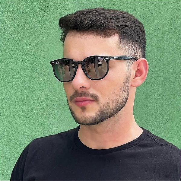 Óculos de Sol Ray-Ban RB4306 Hexagonal Acetato Fosco Masculino Lançamento