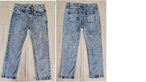 CALÇA JEANS SLIM MASCULINA INFANTIL MARMORIZADA