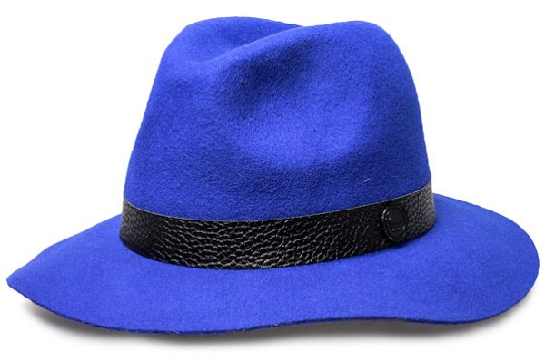 chapéu fedora azul royal
