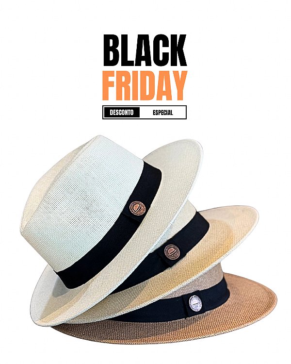 Kit 3 Chapéus Panamá por R$149 - Especial Black Friday