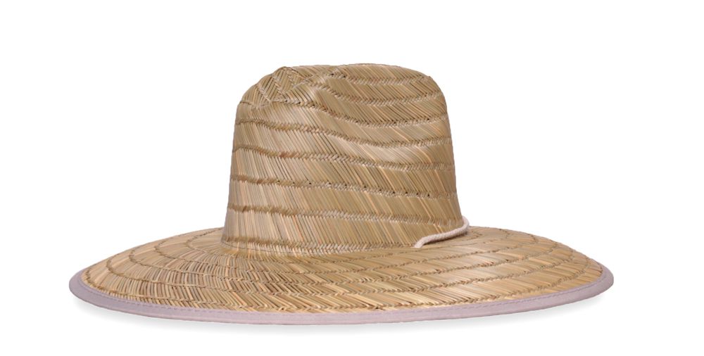 Chapéu de Palha Bamboo Surf Aba Grande 12cm Tecido Bege - Coleção Clássico