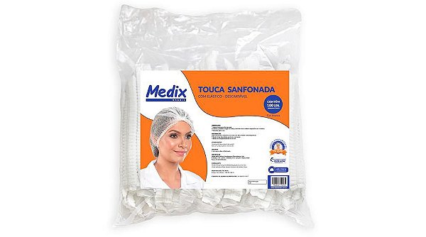 Touca Desc. Sanfonada Branca C/Elastico Pct c/100 un - Medix