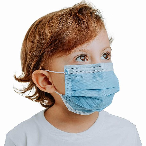 Mascara Infantil Descartável Cx C/ 25 Unid. Azul - Sp Protection - EniFar  Hospitalar