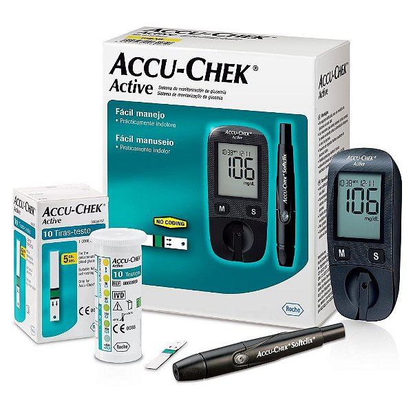 Kit Medidor De Glicemia Accu Chek Active - Roche