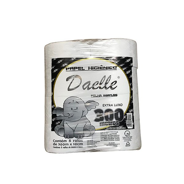 Papel Higiênico Luxo 300 Mts Pc C/ 8 Rolos - Daelle