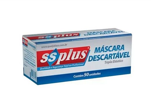 Mascara Cirurgica Branca C/ Elast C/50 un - Ssplus