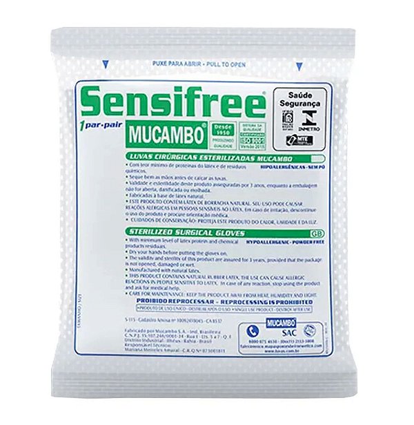Luva 7,5 Sensifree 1 Par Sem Pó - Mucambo