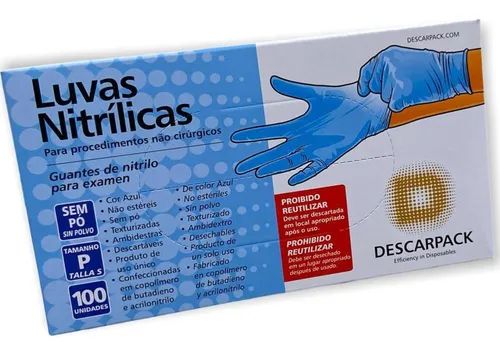 Luva P Nitrilica Sem Po P Azul  - Descarpack