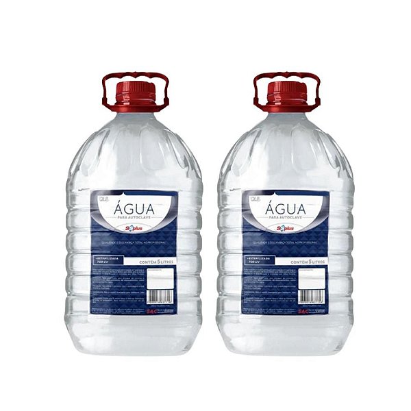 Agua para Autoclave 5 Lt Destilada CX C/2Galões - Ssplus