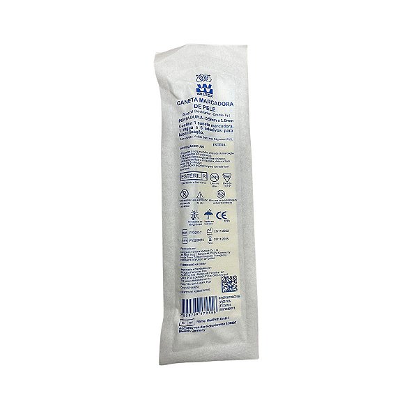 Caneta Marcadora de pele Ponta Dupla Esteril - Wiltex
