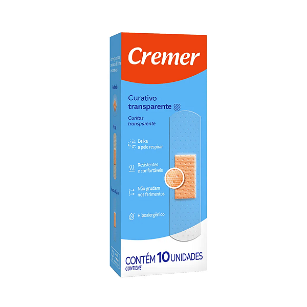 Curativo Transparente Cx C/10 Unid (tipo band aid) - Cremer