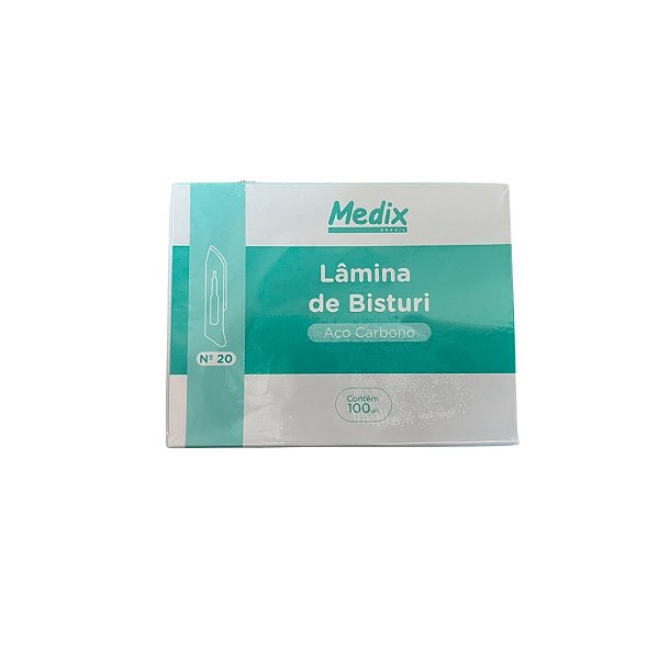 Lamina 20 Bisturi Carbono Caixa C/100 unid - Medix