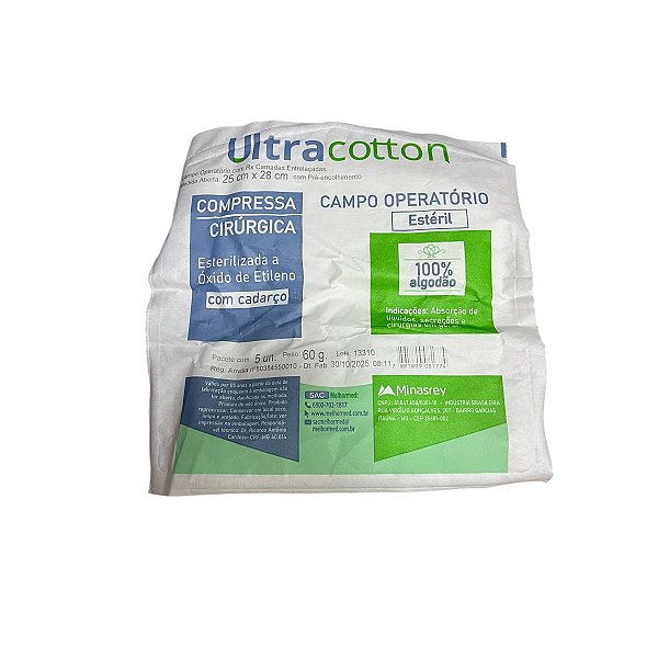 Campo Operatorio 25 X 28 Estéril Raio X Pct/5un - Ultracotton