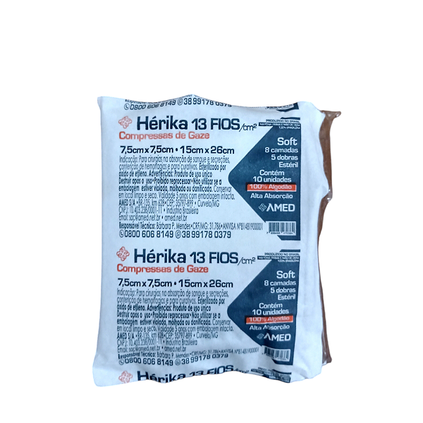 COMPRESSA 13 FIOS C/10 UN. ESTERIL HERICA SOFT - AMERICA