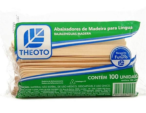 Abaixador De Lingua Pct C/100 Unid  - Theoto