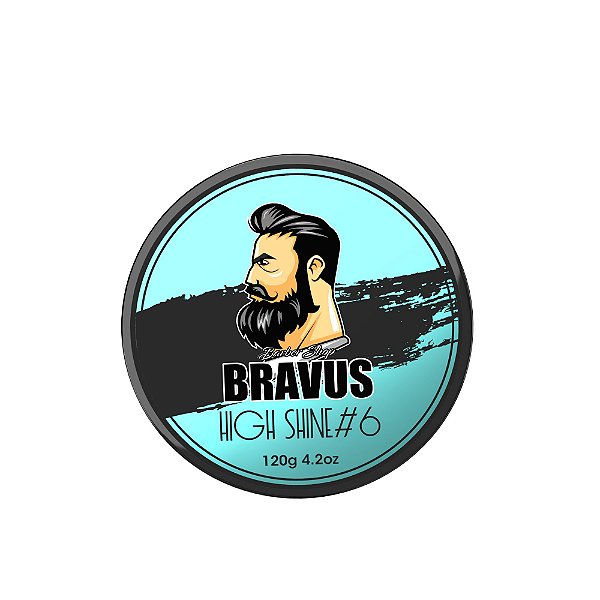 Pomada Modeladora Extra Brilho 120g High Shine#6-BRAVUS
