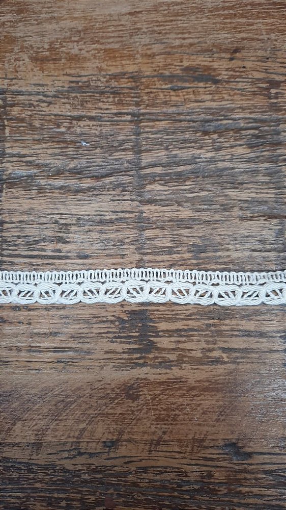 Renda 100% Algodão Cru 1,3cm – Mod. 014 (metro)