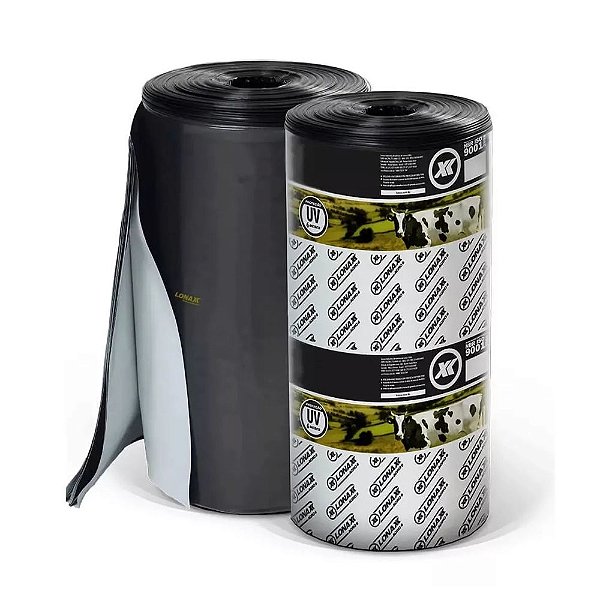 Lona para silagem preta e branca 8x50m 60kg 200 micras Lonax
