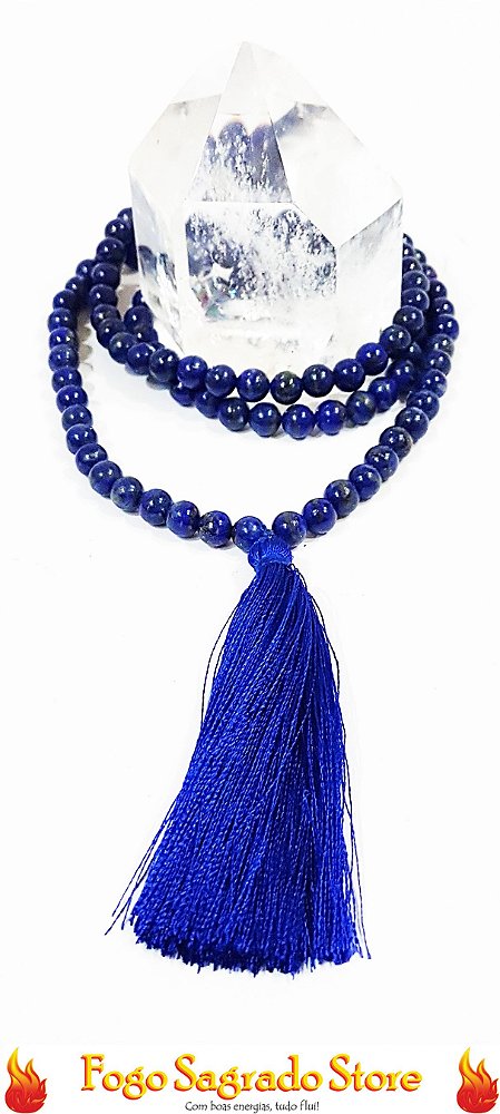 Japamala de Pedra Natural Lapis Lazuli - 108 Contas e Tassel