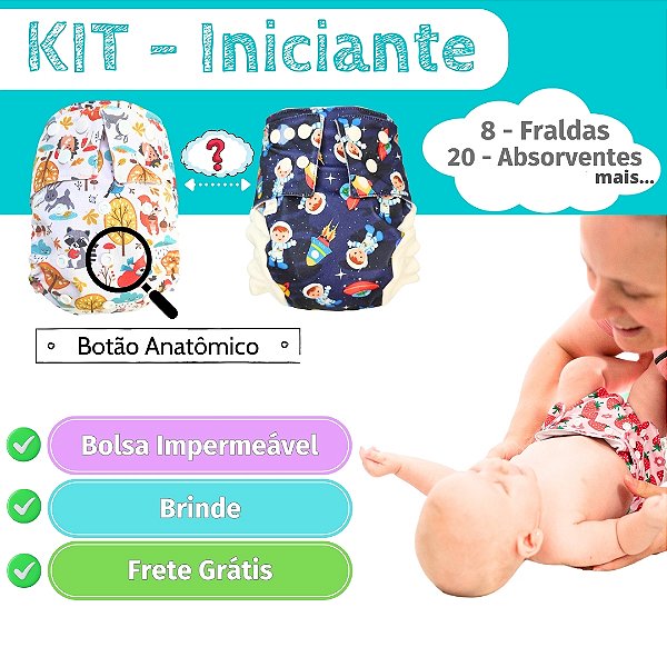 Kit Iniciante Fraldas Ecológicas