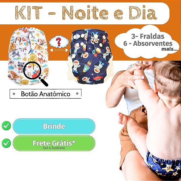 Kit Noite e Dia Fraldas Ecológicas