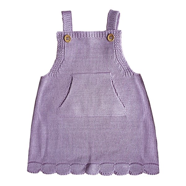 Vestido Bebê Tricot Canguru Violeta