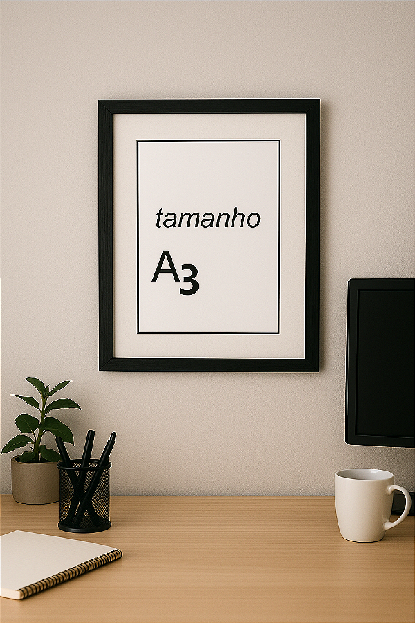 Quadro com paspatur de 4cm tamanho A3 (vidro anti-reflexo )