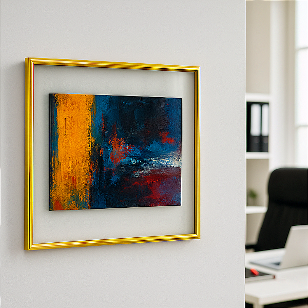 Moldura de alumínio dourado entre vidros tamanho A3