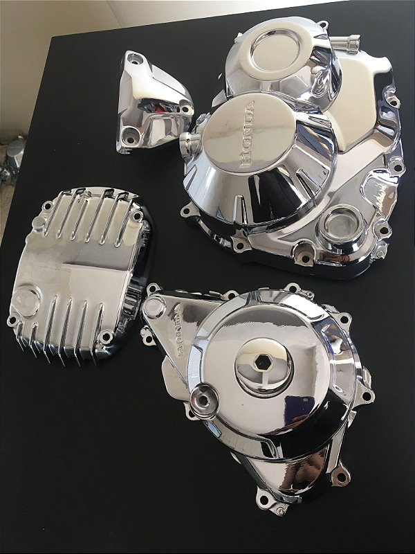 TAMPAS CROMADAS MOTOR HONDA 160 / 190 + PEITO
