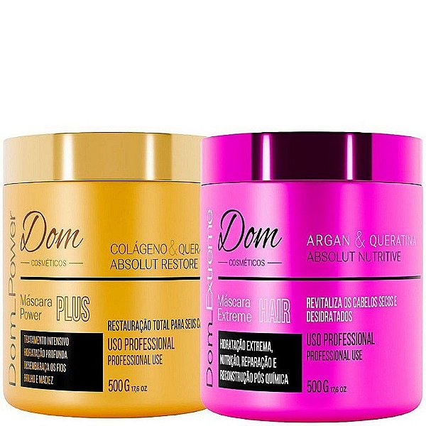 Kit Máscaras Extreme Nutrição e Power Plus Hidratação 500g