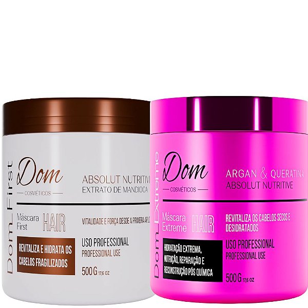 Kit Máscara Nutrição Dom Extreme e Máscara First Hidratação Profunda