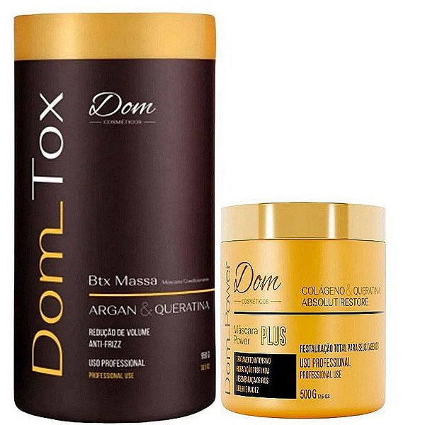 Kit Btox Dom Tox e Máscara Power Restauração Absolut 500g