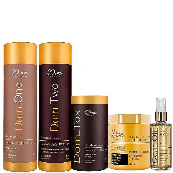 Kit Progressiva Dom Two e Btox Dom Tox + Máscara + Oil Argan
