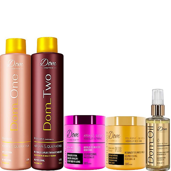 Kit Progressiva Dom Two e Máscara Restore e Nutrição + Oil Argan 60ml