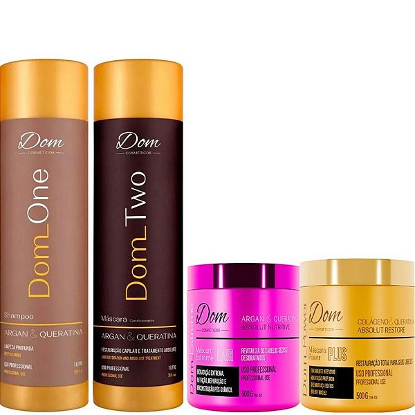 Kit Progressiva Dom Two e Máscaras Nutritive e Power Plus