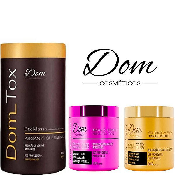 Kit Btox Dom Tox e Máscaras Extreme e Power 500g