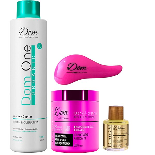 Progressiva Dom One Organic 1L e Máscara Nutrição 500g