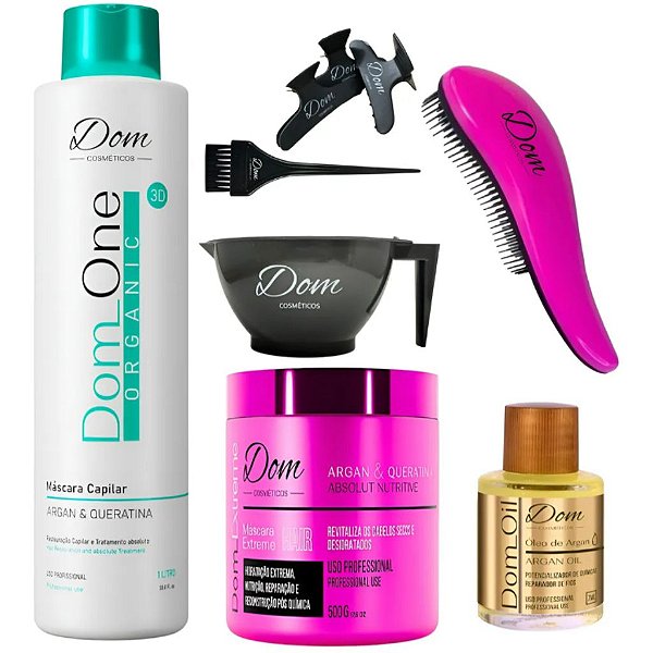 Progressiva Dom One Organic 1L e Máscara Nutrição 500g