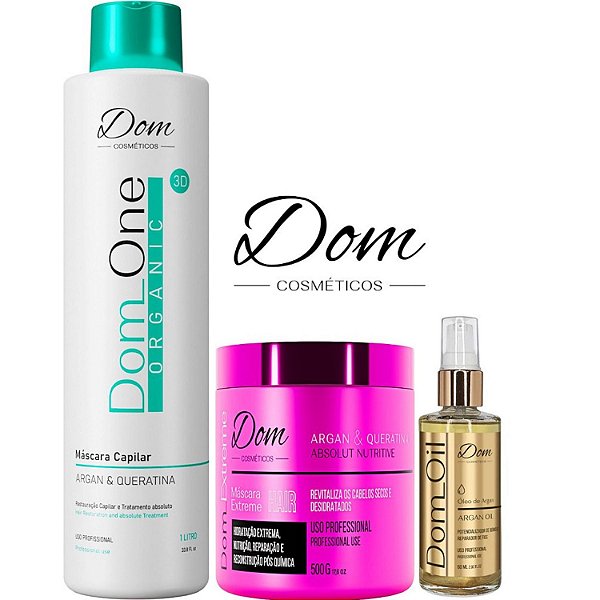 Kit Progressiva Dom One Mascara Extreme Mais Óleo Dom Oil 60ml