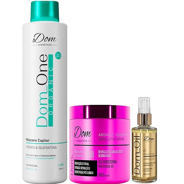 Kit Progressiva Dom One Mascara Extreme Mais Óleo Dom Oil 60ml