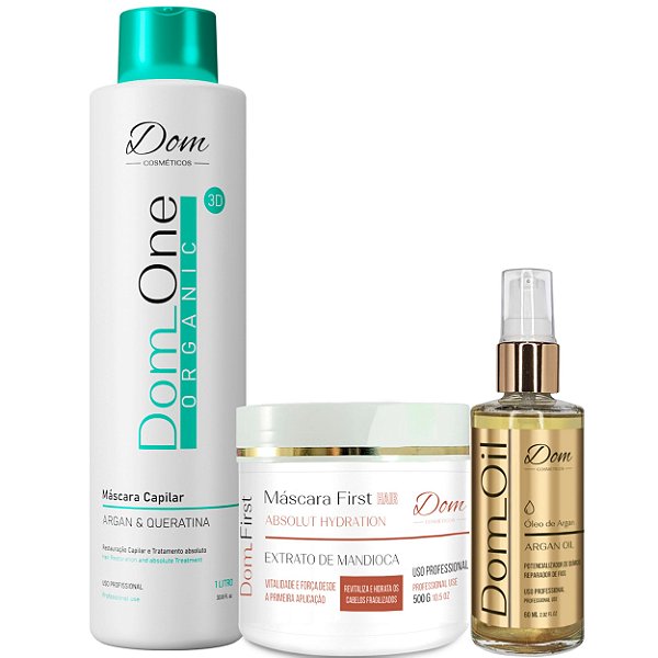 Kit Progressiva Dom One Mascara First Mais Óleo Dom Oil 60ml