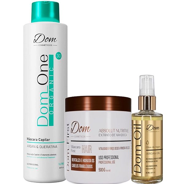 Kit Progressiva Dom One Mascara First Mais Óleo Dom Oil 60ml