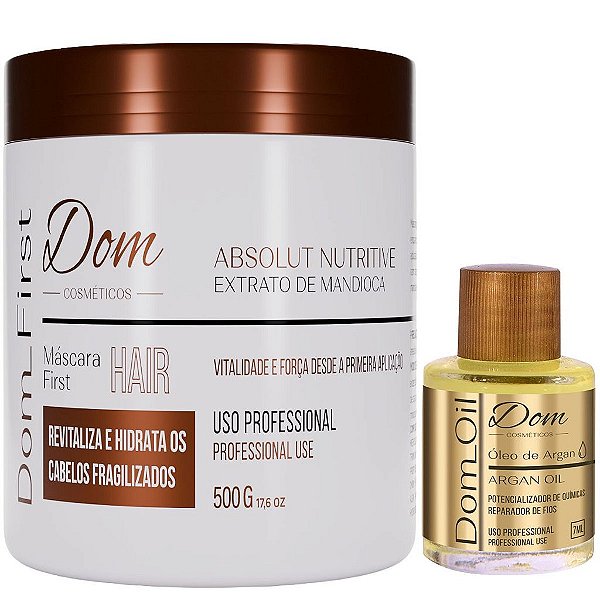 Máscara Dom First Extrato de Mandioca Argan Oil
